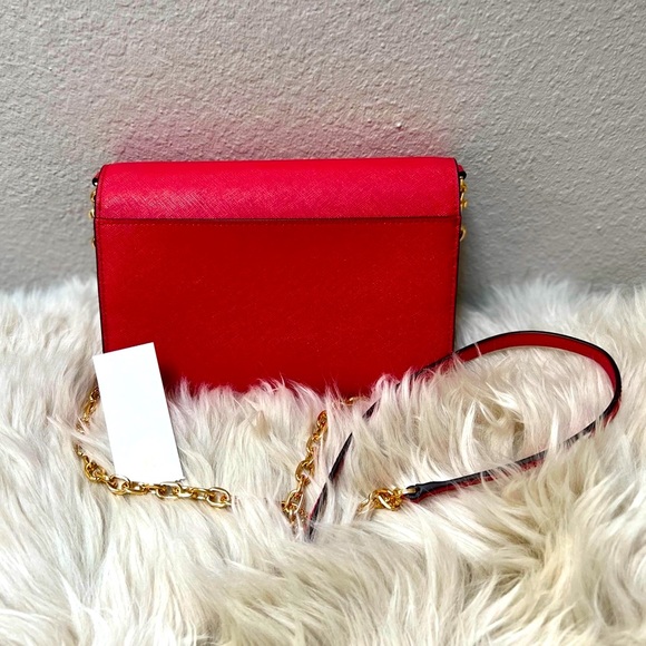 Tory Burch Robinson Chain Wallet / Mini Bag in Bright Red - New with Tags! - Picture 7 of 15
